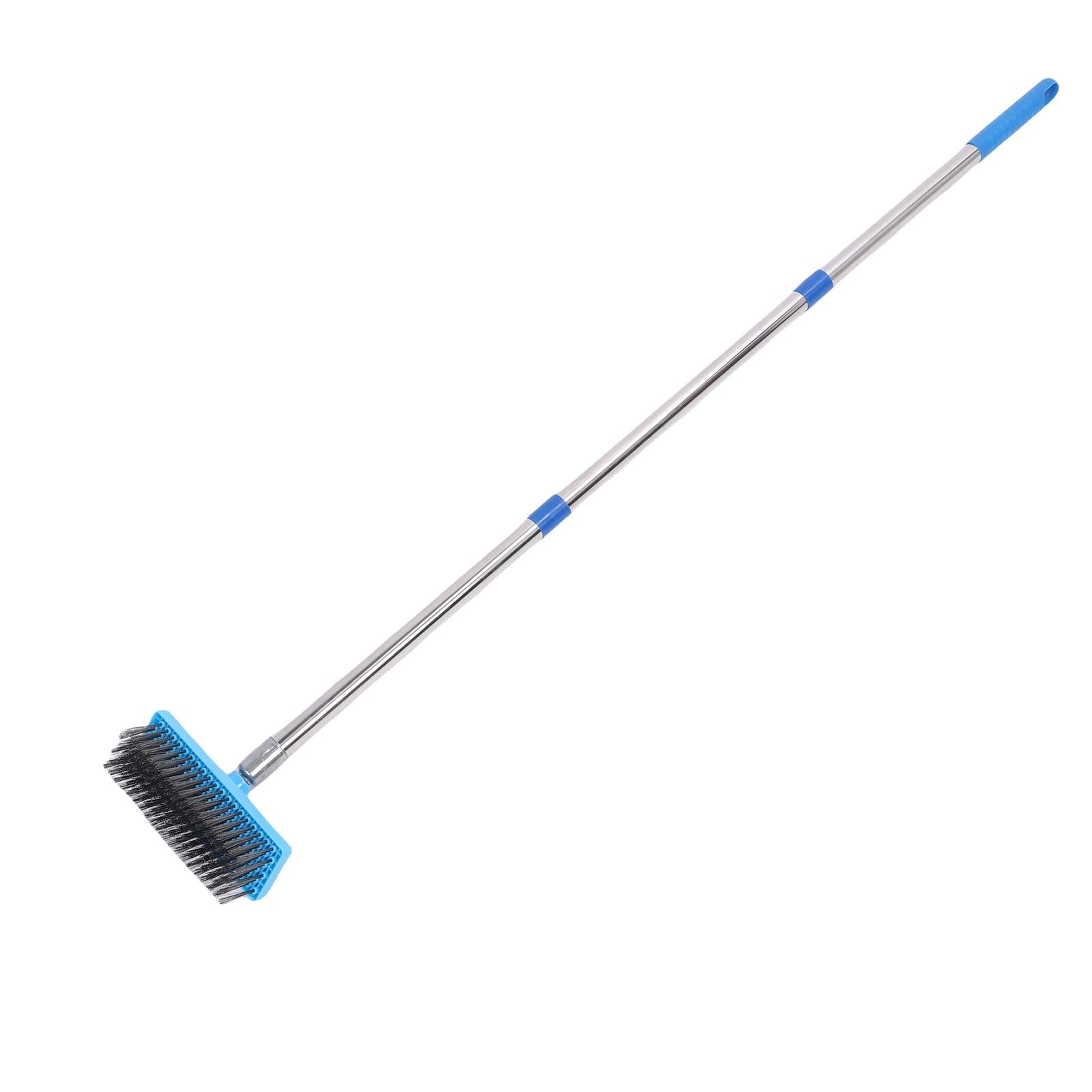Topiky Cepillo de Limpieza Duro de 20CM, Escoba de Fregado de Alambre de Acero con Telescópico, para Eliminación de Musgo, Cubierta de Suelo Exterior, Garaje de Jardín (120cm)