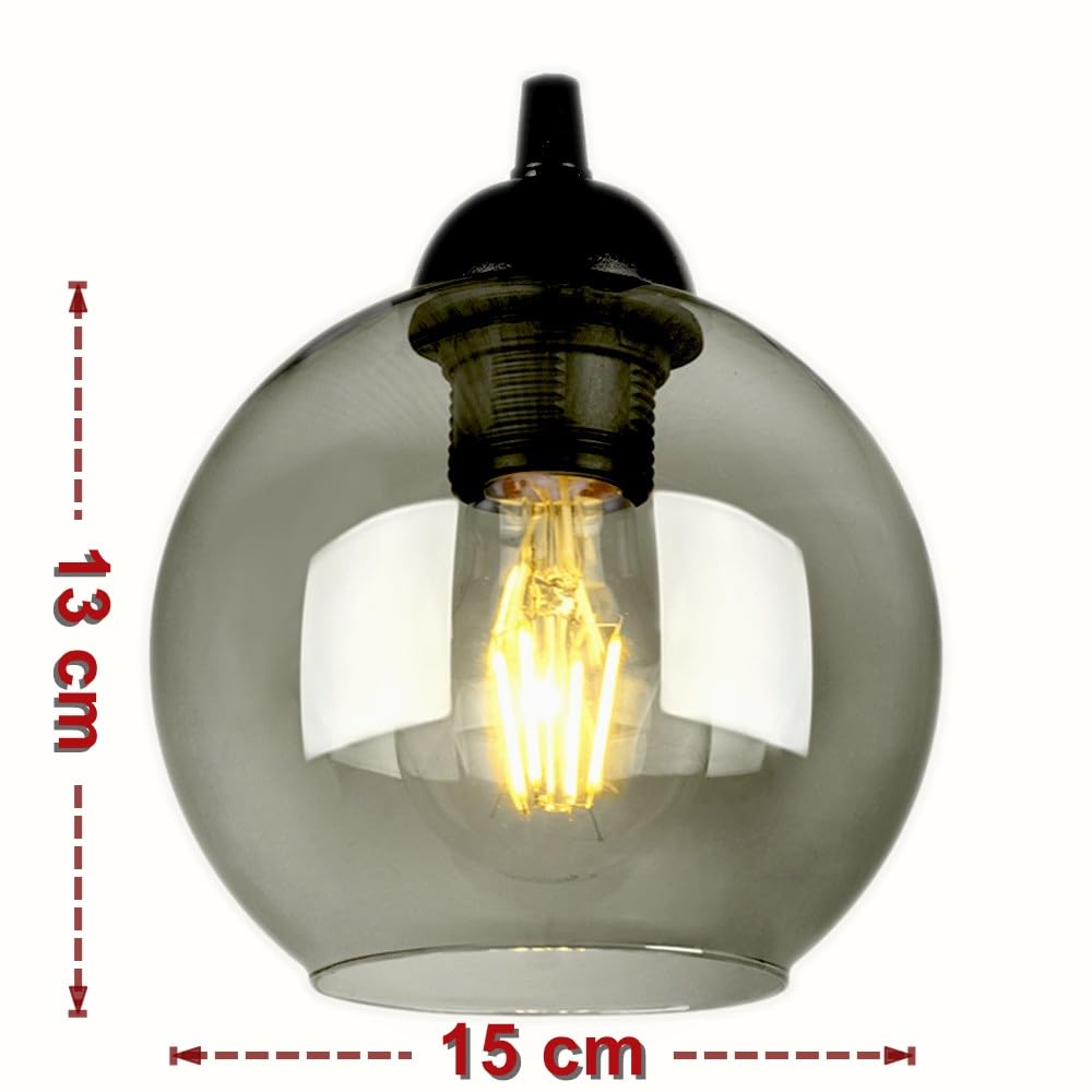 Plafondlamp, hanglamp, hanglamp, wandlamp, tafellamp, hanglamp, bol, zwart, grijs, witte lamp uit serie 830N100 verschillende uitvoeringen (BZ5