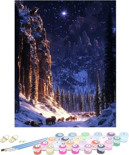 Pintar por Numeros Adultos Valle Cuadros para Pintar por Numeros Animal Kit Manualidades Adultos Paint by Numbers Adult DIY Lienzos Pintura Kit Para Decoración Del Hogar Sin Marco 30x40cm 7-Q970C