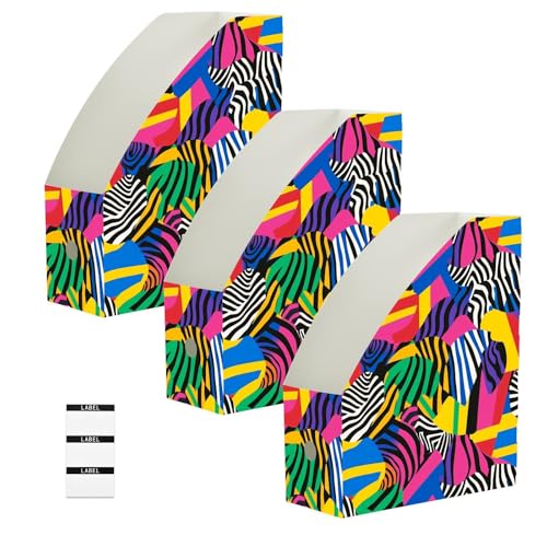 Boîte de rangement magazine pliable contre le désordre lot de 3 déco colorée