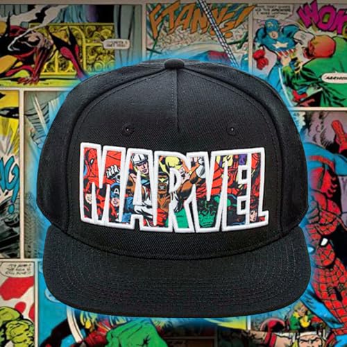 Bioworld Marvel Comic Logo Sublimated Bill Snapback Cap Hat Black