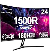 Minifire 24 Zoll Curved Gaming Monitor 180Hz, 1ms, 130% sRGB, Mit Lautsprechern, HDR, FreeSync, 3...
