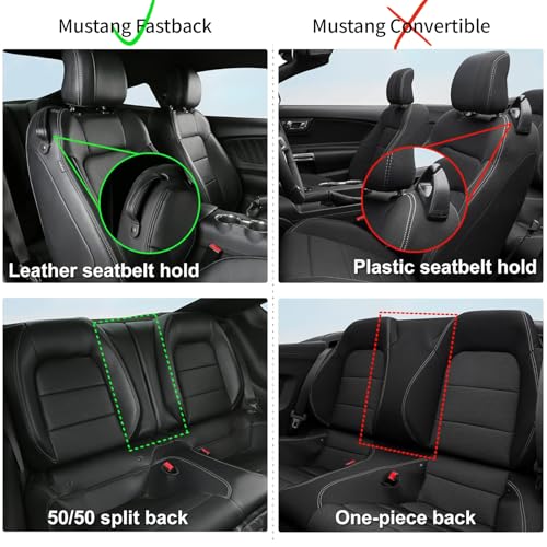 Image of Full Set Car Seat Covers for Ford 2015-2026 Mustang Coupe,Faux Leather