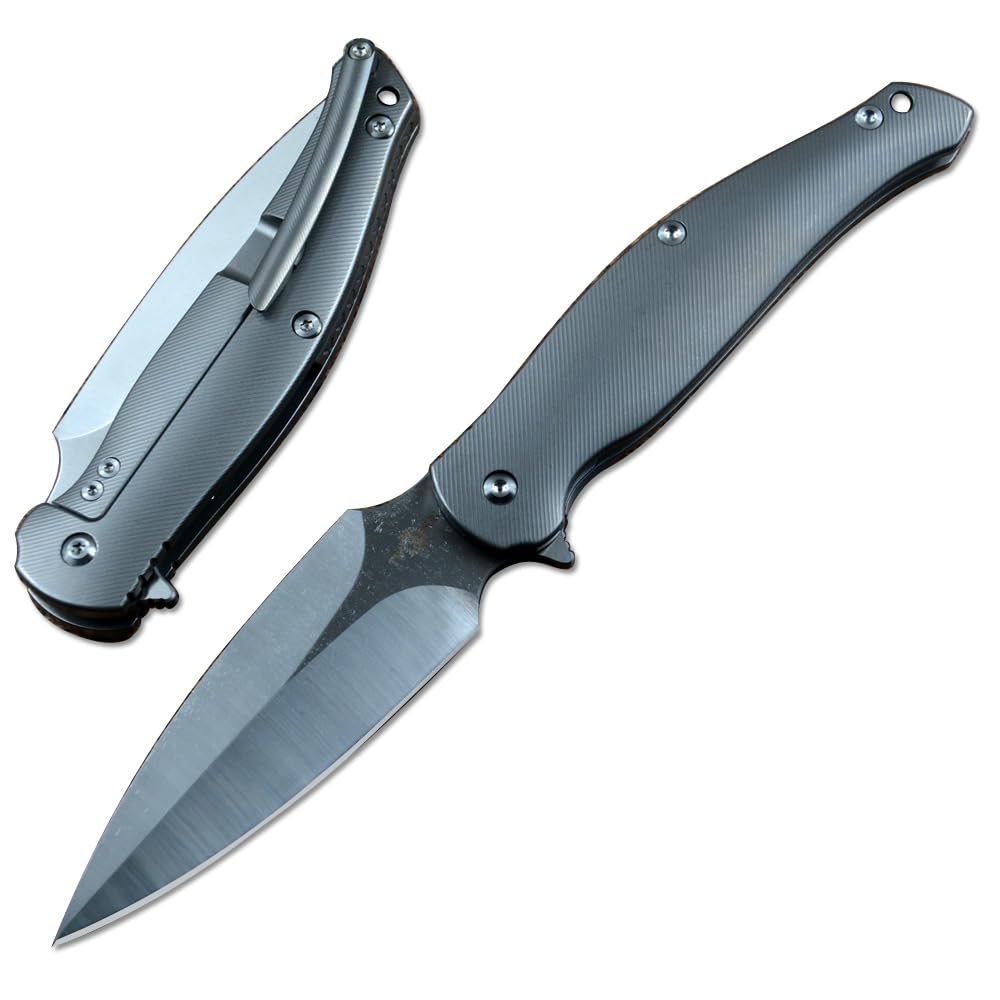 TWO SUN Folding Pocket Knife M390 Blade Outdoor Camping TS248 Titanium Gray