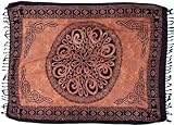 Guru-Boutique, Sarong, Tapisserie, Jupe Portefeuille, Robe Paréo Celtique Brune, Viscose, Size:Taille Unique, 160x100 cm, Sarongs, Serviettes de Plage