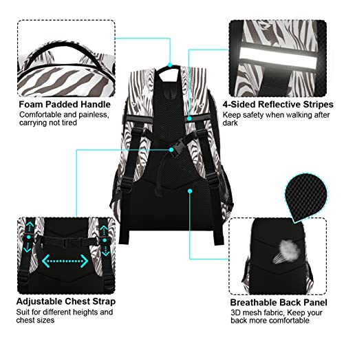 Cartable à dos zèbre noir et blanc pour étudiants - 4