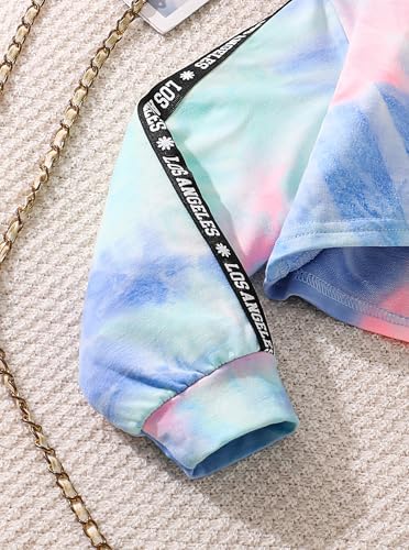 Image of Hilinker Girls Graphic 3 Piece Outfits Workout Hoodie Crop Tank and Sweatpants Set