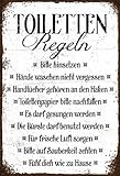 Schatzmix Blechschild Spruch Toiletten Regeln veraltet Metallschild Wanddeko 20x30 tin Sign
