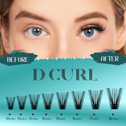 GEMERRY Individual Eyelashes 50D Curl Cluster Lashes Natural Eyelash Extension 280pcs Mixed Tray Reusable Handmade Home Application (50D-0.07D-10-18MIX) - Image 4