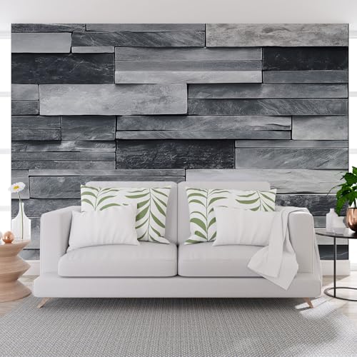 YGcegcia Papier Peint Panoramique Mur de Briques Marbre 3D, Décoration Murale, Papier Peint Intissé Mur de Pierre Réaliste Moderne, Tapisserie Écologique, Pour Salon Chambre Bureau, 100x70cm