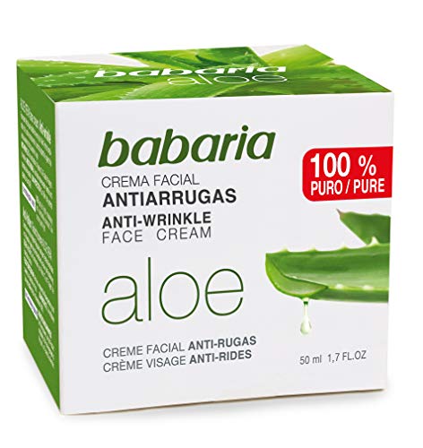 Babaria - Crema Facial Antiarrugas Nutritiva, Con Aloe Vera Y Vitaminas C Y E, 85% De Ingredientes Naturales, Vegano - 50 Ml