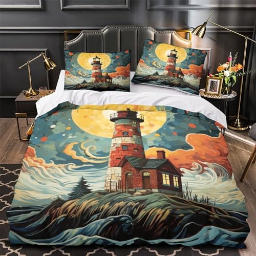 Housse de couette phare 3D avec zip finies les corvées - 4