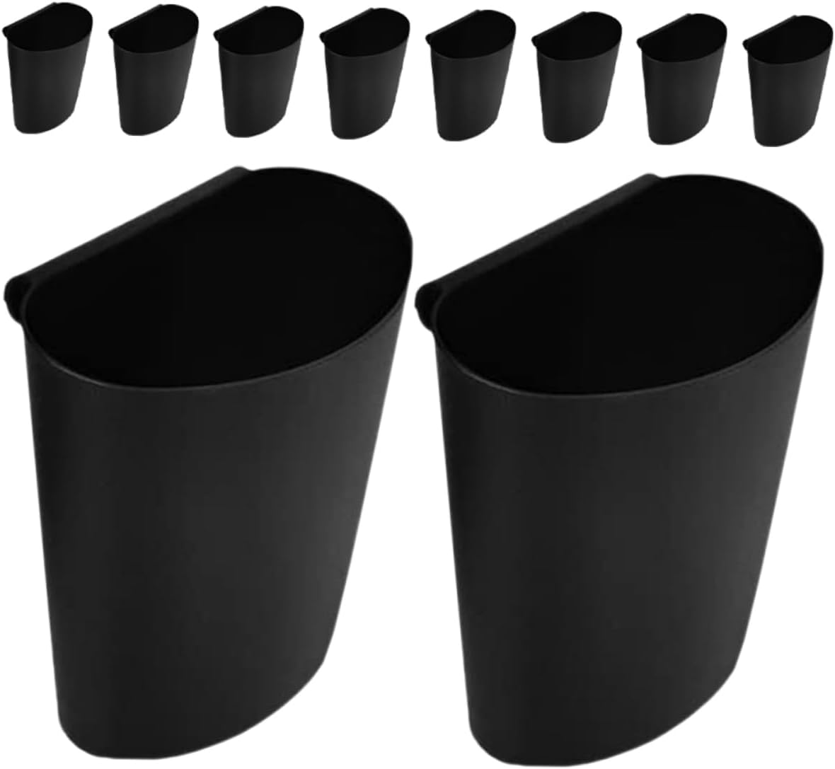 VOSAREA Cart Mounted Storage Bucket 10pcs Plastic Hanging Storage Bins Tumbler Cup Holder Easy to Use and Store