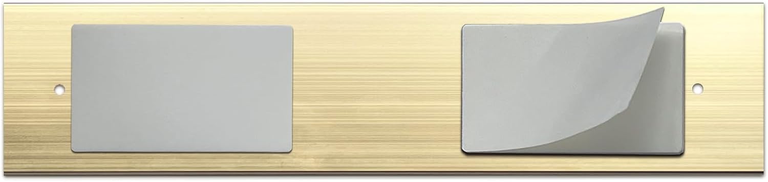 10 Pack Aluminum Name Plate Holders for Door or Wall, 2” x 8” Office Wall Mount Name Plate Holder with Textured Design and Double Sided Tape, for Office, Business, Meeting Room (Gold) - Image 5