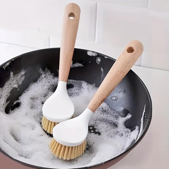 1Pcs Bamboo Dish Brush Set | Eco-Friendly & Durable Scrubber for Pots, Pans & Dishes | Natural Bristles |-image-28
