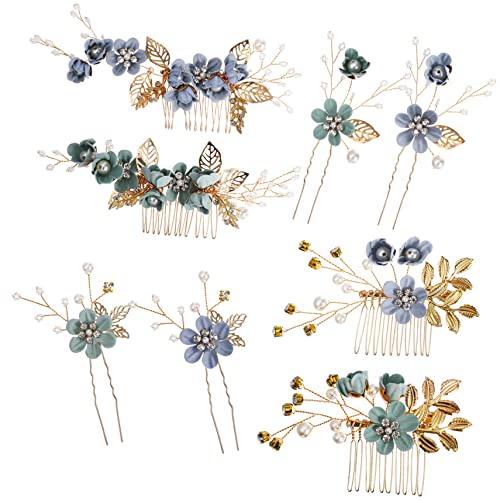 NOLITOY 2本セット ヘアピン ボヘミアンウェディングヘアアクセサリー 花の髪 hair clip hair pin ヘ ックとヘアコーム 結婚式用のヘ ック 亜鉛合金