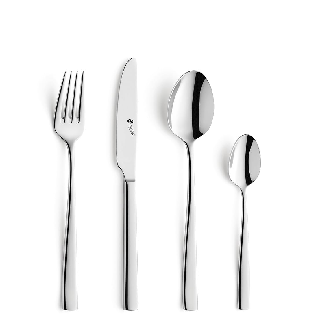PW Paul Wirths Pure 90 - Cubertería para 6 personas, 24 piezas, acero inoxidable pulido, apto para lavavajillas, cubiertos con bandeja para cubiertos