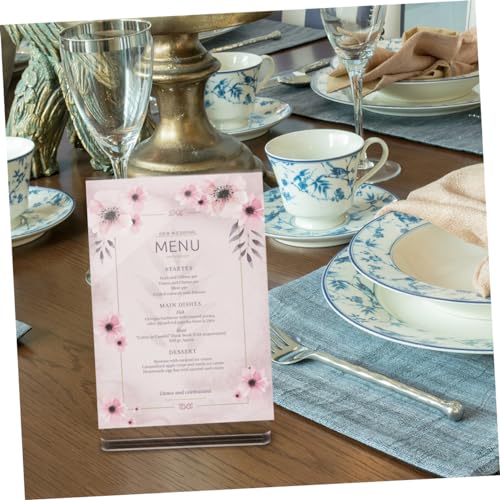 Porte-menu A6 transparent acrylique double face stable en T - 4