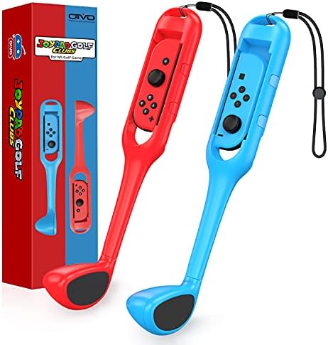 OIVO Switch Golf Club Compatible with Nintendo Switch Joy-con, Switch Game Accessories Compatible with Mario Golf, Mini Golf Clubs Hand Grip Accessories with Hand Strap for Joy Cons,2 Packs