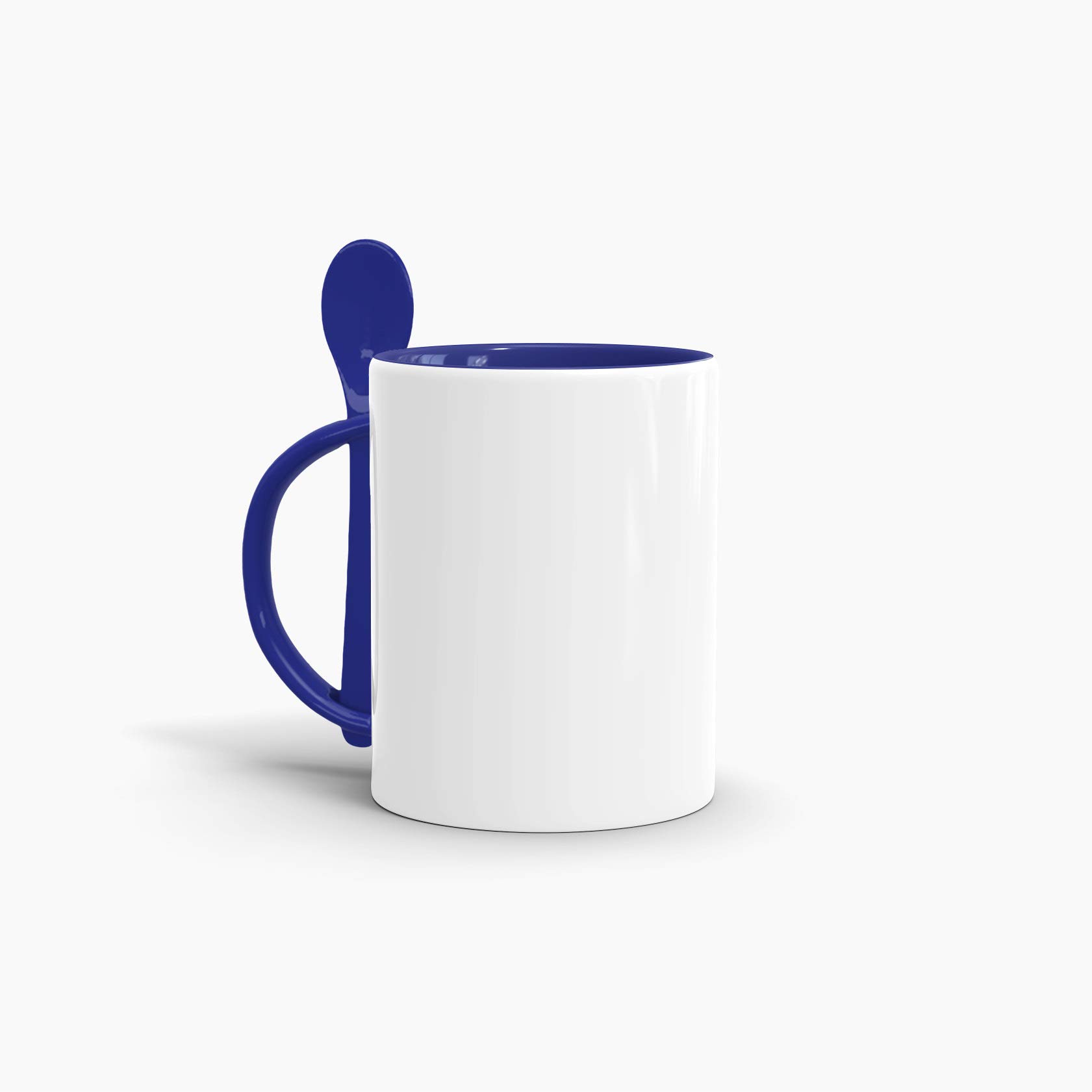 Bastel-Tassen ohne Druck zum Bemalen aus Hochwertiger Keramik Einzeln oder im Set/Mug/Cup/Becher/Pott - Löffeltasse Klassik Dunkelblau 24er Set