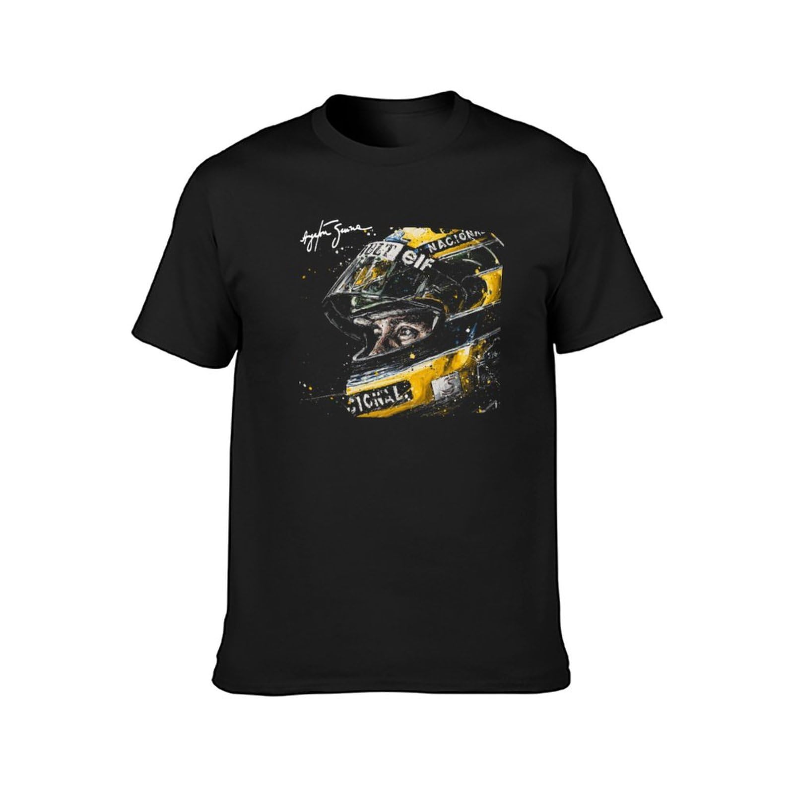 Ayrton Senna Tribute Unisex T-Shirt Printed Tee Graphic Top Men Black Shirt XL