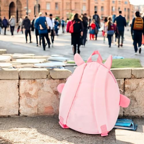 Mochila de peluche de unicornio multicolor de tamaño normal para niños 6