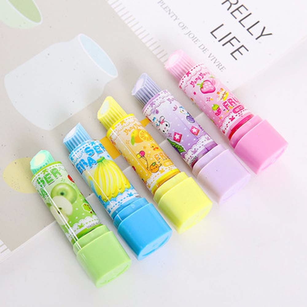 1 borrador giratorio de goma para pintalabios Kawaii para estudiantes