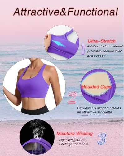Image of RUNNING GIRL Sports Bras for Women, Molded Cup High Impact Sports Bra Workout Bras for Women High Support Racerback
