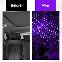 Vista 3 de HAOBO Proyector de estrellas USB para noche, luces de estrellas para auto, proyector de estrellas LED de atmósfera romántica para interior de auto