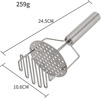 Orret Home Paslanmaz Çelik Yaylı İki Katlı Patates Ezici – Manuel Püre Presi, Sebze ve Meyve Ezme Aparatı, Mama Hazırlama İçin Dayanıklı Metal Patates Ezme Presi, Ergonomik Saplı Mutfak Aleti