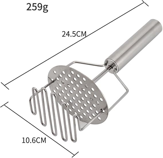 Orret Home Paslanmaz Çelik Yaylı İki Katlı Patates Ezici – Manuel Püre Presi, Sebze ve Meyve Ezme Aparatı, Mama Hazırlama İçin Dayanıklı Metal Patates Ezme Presi, Ergonomik Saplı Mutfak Aleti