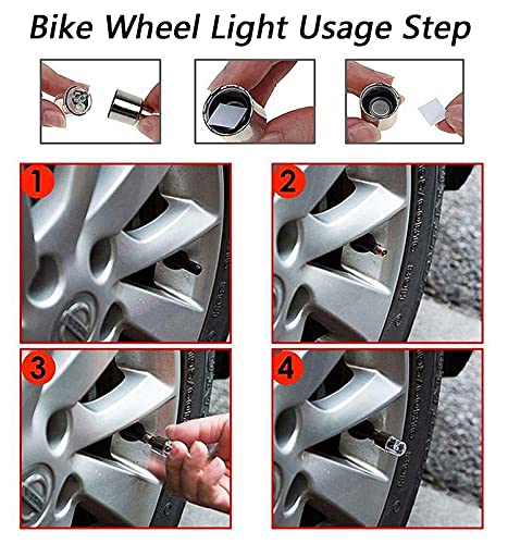 Yinch 4 Pack Tire Valve Caps Led Bike Wheel Lights For Car Trucks Golf Cart Tire Wheel Assemblies Bicycle Motorcycle Tyre Spoke Flash Lights For Kids Men Women With 10 Extra Battery(Colorful) #TOP4
