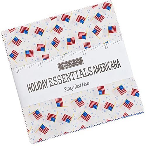 Holiday Americana Charm Pack By Stacy Iest Hsu; 42-5" Precut Fabric Quilt Squares #TOP15