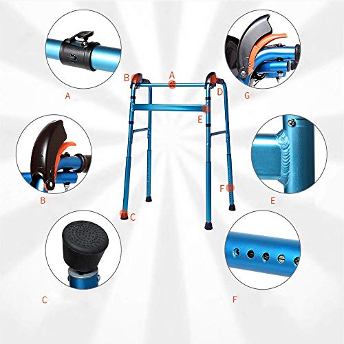 Déambulateur avec siège roues et chaise de transport pliante - 7