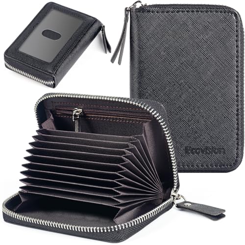 Image of Credit Card Wallet, RFID Card Case Wallet, Zipper Card Cases Holder for Men Women, RFID Blocking, KeyChain Wallet, Compact Size Card Organizer Case for Women
