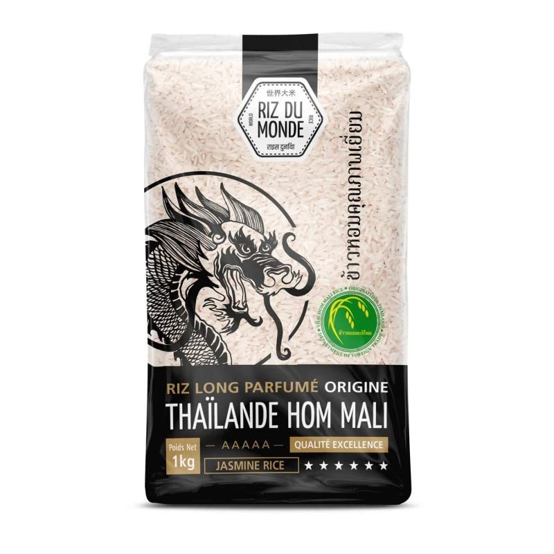RIZ PARFUMÉ THAÏ HOM MALI DRAGON 1KG, RIZ DU MONDE, LOT DE 3