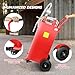 DNA MOTORING 35 Gallon Gas Caddy Fuel Tank Container, Large Gasoline Diesel Can with Wheels, Rotary Hand Pump for Cars, Lawn Mowers, ATVs, Boats, TOOLS-00387