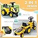 Qaba 2 in 1 Ride on Tractor for Kids, Caterpillar Licensed Ride on Excavator with Shovel & Detachable Trailer, No Power Ride on Push Car for 18-36 Months, Yellow