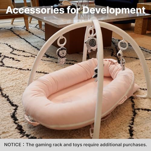 Image of Deluxe Infant Lounger, Baby Nest Cover for Baby Girls & Boys, Newborn Essentials for Baby 0-12 Months, 100% Cotton (Corduroy Cotton, Mistyrose)