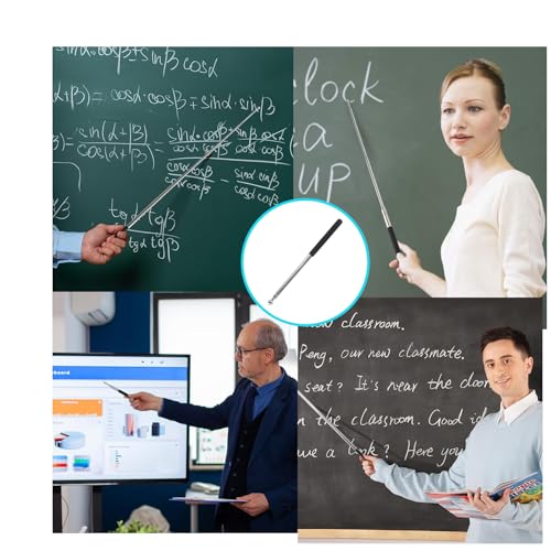 Yatrosynth Zeigestab Ausziehbar, Zeigestab Ausziehbar 140cm, Rostfreier Stahl, für Unterricht, Präsentationen, Formate, Seminare