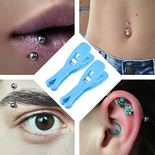 Body Piercing Clamps Tool - Usiriy 25PCS Disposable Triangle Body Piercing Needle Slot Forcep Clamp Piercing Clip Puncture Hemostatic Forceps Ear Nose Lip Navel Piercing Supplies Blue Plier (Triangle) - Thumbnail 6