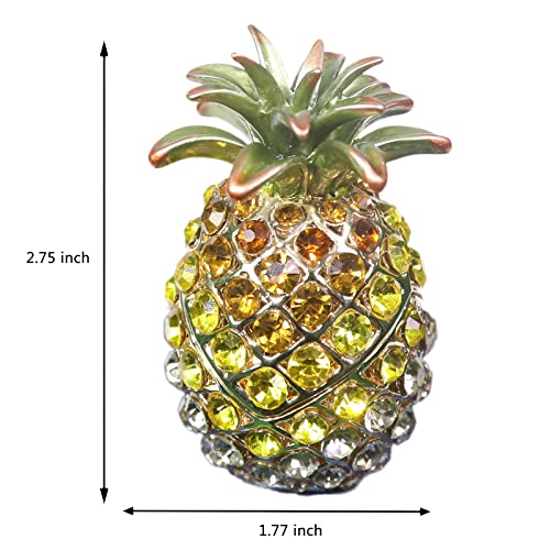 Ornament Box-Handmade Inlaid Rhinestone Enamel Jewelry Box, Pineapple Dresser Decorative Ornaments, Traditional Handicraft Gifts. (Golden) #TOP1