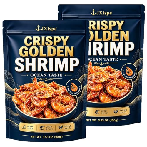 JXlspe Instant Crispy Prawn, Crispy Golden Shrimp, 100g/Bag
