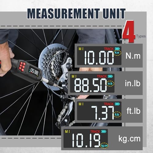 Image of VANPO Digital Torque Screwdriver, 4.42-88.5 in.lb, ±2% Accuracy | 0.5-10 Nm, 1 /4 inch Electrician Torque Screwdriver Set with 31Bits, LCD Display & Audible Buzzer for Bike & Precision Electronics