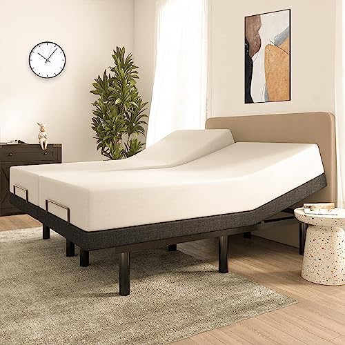 Zevemomo Adjustable Bed Base, Split King Size Bed Frame With Head And Foot Incline, Ergonomic Upholstered Bed Base With Wireless Remote, Adjustable Bed Mattress Base For Home #TOP15