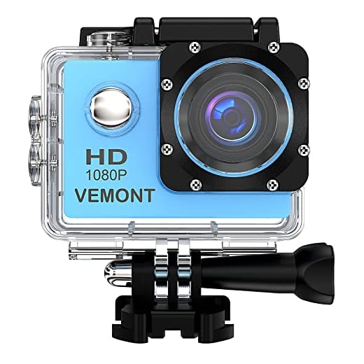 YMHX Vemont Cámara Deportiva 1080P HD Impermeable 30M Pantalla de 2.0 Lente de Gran Angular de 120 Grados Multiples Accesorios para Deportes y Actividades, Buceo, Nadar, Correr, Ciclismo, etc. (Azul)