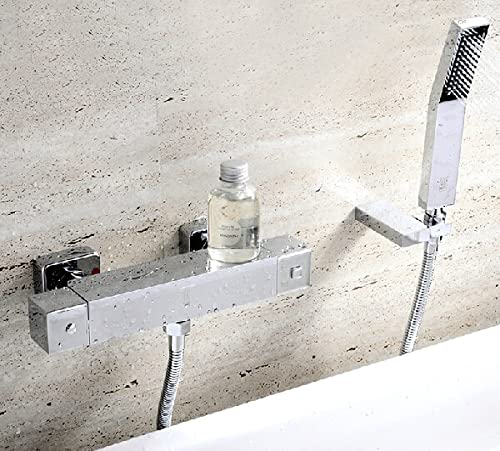 Ensemble de robinets de salle de bains thermostatique chromé avec douchette TV001-a