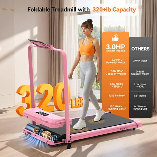 Image of ANCHEER Walking Pad Treadmill with Incline - Under Desk Treadmill, 3.5HP Portable Foldable Treadmills for Home Small Spaces, Office, Compact Running Machine with LED Display
