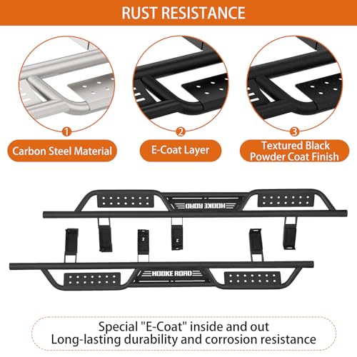 Barras laterales para Chevy Suburban 1992-1999 negras miniatura 5