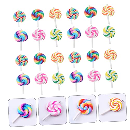 COHEALI 60 Pçs Pirulito Pingente Doces Jóias Encantos Pirulitos Pirulitos Arco-Íris Caixa Do Telefon